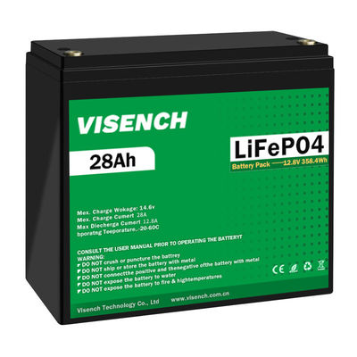 Visench 12,8V Lifepo4 Батарея 12V 28Ah Литий железный аккумулятор Deep Cycle Times
