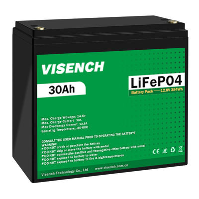 Visench 12V 30Ah Литий-ионный железофосфатный аккумулятор перезаряжаемый 12,8V Lifepo4 аккумулятор