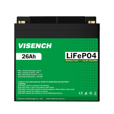 Visench Best Seller США Германия Великобритания Канада 12,8 v 26Ah глубокий цикл 12 вольт литий-ионные батареи 12V 26ah LiFePO4 батарея