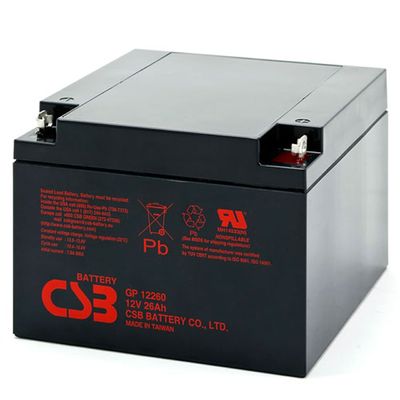 CSB GP12260 12V 26Ah Энергохранилище Бесплатное техническое обслуживание Акумулятор с перезаряжаемой батареей VRLA 12V 26Ah CSB AGM